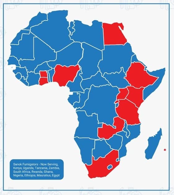 Sanok Global Fumigators Service Area Map